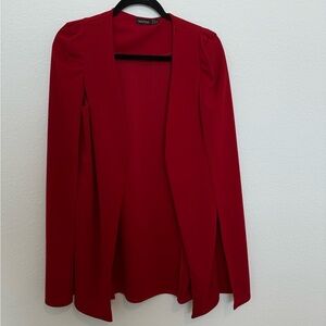 Boohoo Women's Bold Red Sleeveless Blazer Size 6
